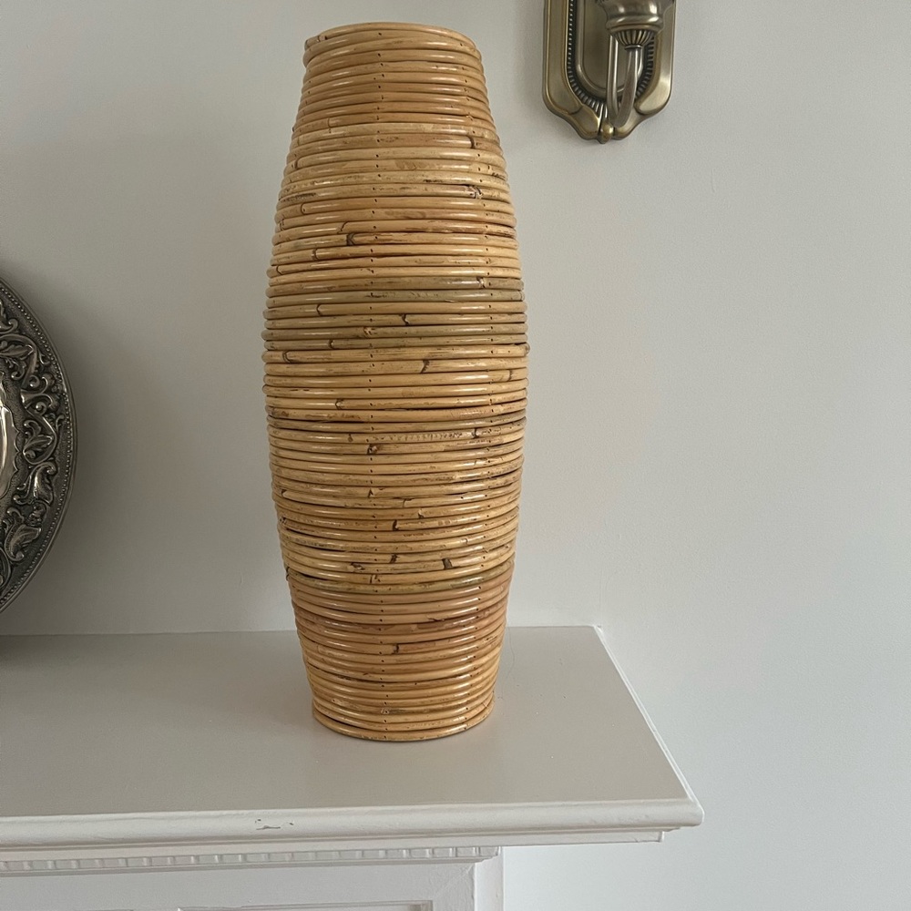 BOGO 50% OFF the second one Indonesian rattan vase 11.8”